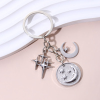 Y2K lune univers lapin métal porte-clés jolie étoile croix planète porte-clés à la main ensemble de bijoux pour femmes filles pour l'amitié