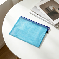 Carpeta de Archivo con Clip A4 A5 de PP, Organizador de Documentos Impermeable con Cierre de Malla Transparente