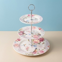 Europese stijl drielaagse taartplateau porseleinen fruit- en snackbord afternoon tea dessertbord bruiloft exquisiete gebakbord