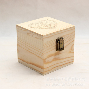 Pine <b>Wood</b> <b>Storage</b> <b>Box</b> Square Solid <b>Wood</b> Flip Top Jewelry <b>Box</b> Decorative Gift <b>Box</b> - Product Image 4