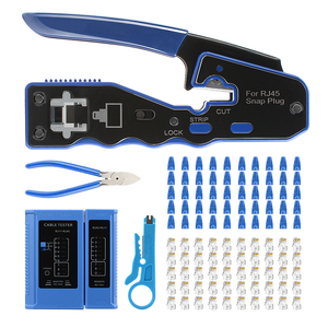 เครื่องมือจีบ RJ45ผ่านอีเธอร์เน็ต8P8C เครื่องตัดลวดผ่านอีเธอร์เน็ตพร้อมคีมจีบ RJ45สำหรับอุปกรณ์ใยแก้วนำแสง - Product Image 2