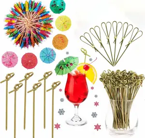 Các Nhà Sản Xuất Cung Cấp Dùng Một Lần Tre Trái Cây Stick Nghệ Thuật Trái Cây Stick Cocktail Ô Xiên Trang trí Picks