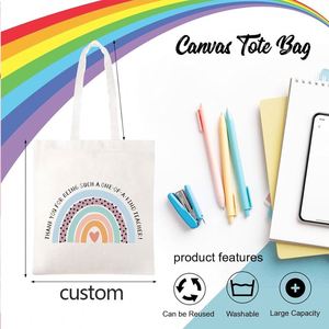 Bolsa de Lona Personalizable para Mujer, Asa de Tela No Tejida, Cierre Personalizado, PVC Mediano, Regalos para Maestras, Día de San Valentín, Navidad, Fin de Semana - Product Image 3