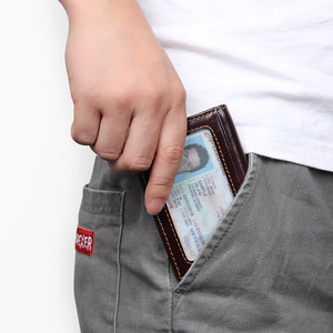 Cadeaux pour hommes Porte-cartes d'identité porte-cartes personnalisé Porte-cartes en cuir <span class=keywords><strong>chocolat</strong></span> de luxe Portefeuilles en cuir véritable - Product Image 6