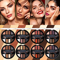 Palette de poudre à sourcils multifonction personnalisée, palette de fards à paupières 2 en 1, 3 en 1, kit de maquillage pour les yeux et les sourcils avec crayon à sourcils, pinceaux, fard à paupières mat