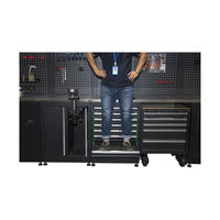 Banc de travail en acier SPCC avec armoire à outils, chariot de rangement robuste 13 compartiments, capacité de charge 450 kg, OEM ODM OBM, pour atelier industriel 13