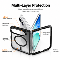 Étui pliable premium ATB pour iPhone 18 Duo, transparent, magnétique, antichoc, avec emballage personnalisé