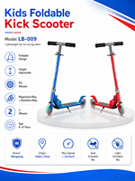 Trottinette pour enfants K03 avec roues LED RGB, cadre en aluminium léger, frein arrière, guidon réglable en hauteur, plateforme antidérapante