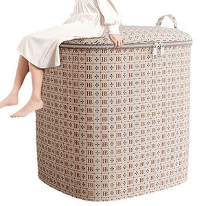Sac de rangement rond pour vêtements avec fermeture éclair, utilisation en chambre, anti-poussière, anti-humidité, boîte de rangement pour couettes, style minimaliste et luxueux - Product Image 5