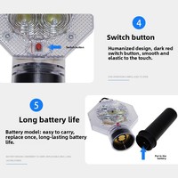 Lampe de signalisation LED portable réfléchissante pour chantier routier, motif fleur de prunier, avec batterie incluse