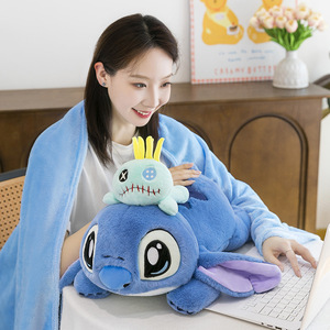 Linda Manta de Peluche de Oso Rosa de Dibujos Animados 2 en 1, Almohada de Franela Suave con Animal de Peluche y Cojín a Juego Kawaii para Siesta en la <span class=keywords><strong>Oficina</strong></span> - Product Image 4