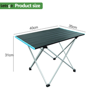 Table de camping pliante en aluminium ultralégère Bureau d'extérieur portable pour pique-nique et barbecue