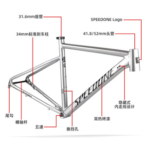 Speedone 700c Modern Aluminum Alloy Road <b>Bike</b> <b>Frame</b> Carbon Fiber Fork Lightweight Internal Cable Routing BB86 Bottom Bracket - Product Image 3