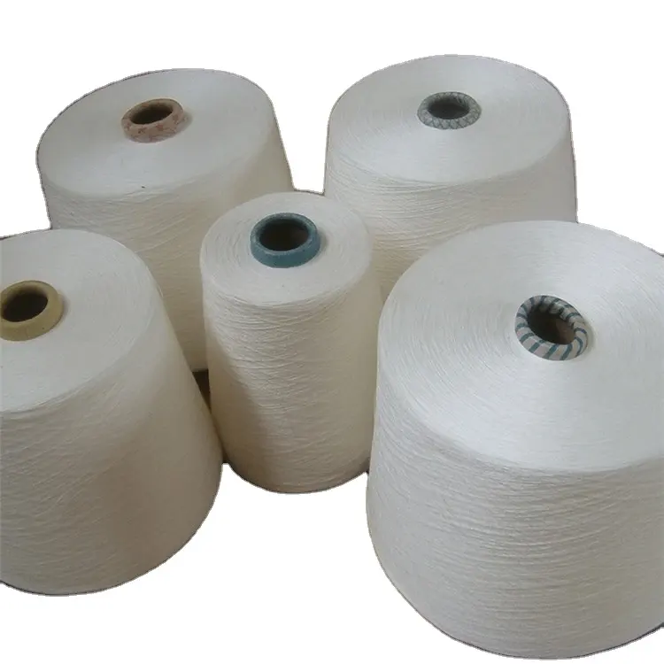 100% Recycled Cotton polyester Yarn blended yarns For knitting and weaving Fabric and socks from China