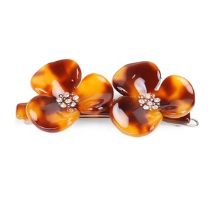 Épingle à <span class=keywords><strong>cheveux</strong></span> Bunea Fashion à double <span class=keywords><strong>fleur</strong></span> en acétate, épingle à <span class=keywords><strong>cheveux</strong></span> en acétate bleu pour femmes - Product Image 1
