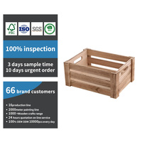 Caisse de rangement en bois personnalisée, boîte organisatrice en bois à lattes ouvertes empilable, caisse en bois de style campagnard pour le stockage des fruits et légumes