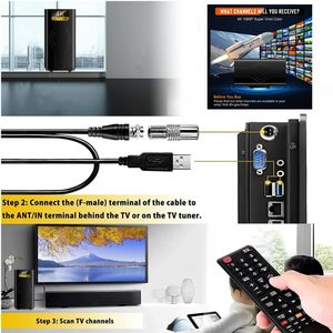 Antena <span class=keywords><strong>de</strong></span> TV Digital Interior Amplificada <span class=keywords><strong>de</strong></span> Alta Ganancia HD, Fuente <span class=keywords><strong>de</strong></span> Alimentación USB, Cable <span class=keywords><strong>de</strong></span> 5 m, Rango <span class=keywords><strong>de</strong></span> Alta Frecuencia para ATSC <span class=keywords><strong>de</strong></span> EE. UU., DTMB, Onda Terrestre - Product Image 4