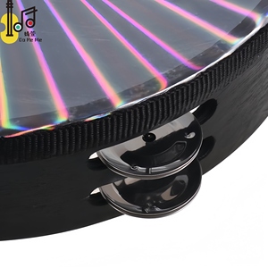 Pandereta láser impresa con logotipo para Navidad KTV Party Reflection Instrumento musical para adultos Tambor de madera artificial 6,8,10 pulgadas - Product Image 4