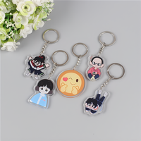 Transparent personnalisé acrylique porte-clés porte-clés en plastique en vrac accessoire mignon porte-clés pas de quantité minimale de commande en gros pas cher Anime époxy paillettes