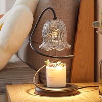 Lampe chauffe-bougie électrique esthétique avec base en bois moderne, brûleur de cire sans flamme sûr pour la décoration intérieure