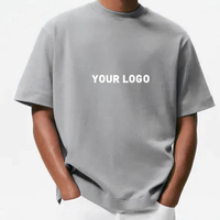 T-shirt personnalisé pour homme, 100% coton, qualité luxe, col rond côtelé, épaules tombantes, streetwear, t-shirt oversize pour homme