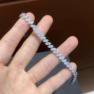 Pulsera de Diamantes Cultivados en Laboratorio con Corte Marquesa para Mujer, Chapada en Rodio, Joyería Fina Clásica y Elegante, Amarillo, Blanco, Rosa - Product Image 4