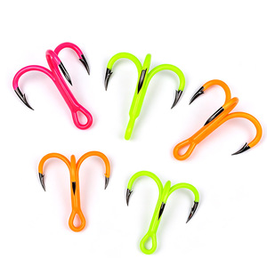 เบ็ดตกปลา Flame Treble ทำจากเหล็กกล้าคาร์บอนสูง แข็งแรง คมกริบ เรืองแสง สีส้ม ชมพู เขียว สำหรับตกปลา ใช้ได้ทั้งน้ำเค็มและน้ำจืด - Product Image 6