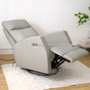 Sillón reclinable eléctrico de piel sintética con marco de madera para sala de estar moderna, sillón mecedor deslizante para cuarto de niños, juego de sofás - Product Image 4