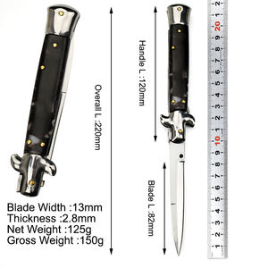 Cuchillo Táctico Profesional de Autodefensa MANWAY, Grado Industrial, <span class=keywords><strong>Italia</strong></span>, AKC, Plegable, con Botón de Apertura, Acero 440c, Mango de Resina - Product Image 3
