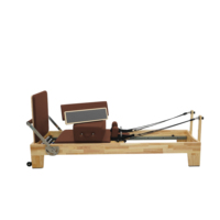 Cama de Pilates Telescópica de Alto Estándar para Ejercicios de Core, Larga, Profesional, Clásica, Comercial, de Roble, para Estudio de Pilates y Salud