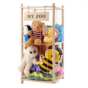 Organizzatore Giocattoli Multifunzione in Legno a Forma di <span class=keywords><strong>Ponte</strong></span> per Bambini con Elastici |   Contenitore Compatto Color Noce per Sala Giochi - Product Image 1