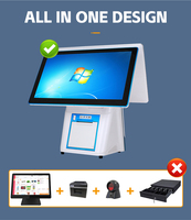 Double écran tactile automatique windows système de point de vente intelligent tablette pc android tout-en-un paiement sans espèces machine de caisse de point de vente