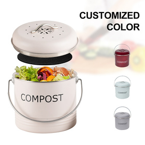 <span class=keywords><strong>Mini</strong></span> <span class=keywords><strong>poubelle</strong></span> de Table 5L sans odeur, bac à composter de cuisine en acier inoxydable avec couvercle filtrant KBR001 - Product Image 6