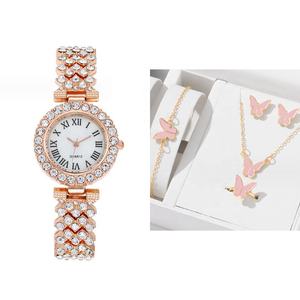 クラシックローマ数字スターダイヤモンドカジュアル女性チャーム時計ブレスレット付きクォーツ時計レディースギフトお土産時計 - Product Image 6