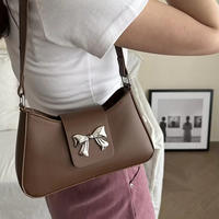 Bolso de Mano de Alta Calidad para Mujer, Bolso de Hombro de Moda, Bolso de Cuero PU con Lazo para Accesorios Diarios
