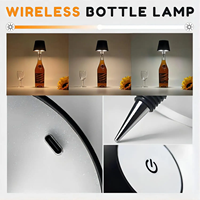 Lampe de table à commande tactile, luminosité réglable, rechargeable par USB, lumière LED douce et chaude, veilleuse, vin