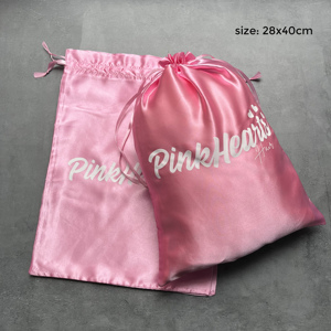 Luxury Silk Satin Bag Custom Logo Printed Cosmetics Pouch Bag Wig Packaging Satin Bags for <b>Small</b> Business - Product Image 5