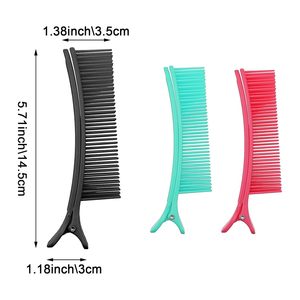 <span class=keywords><strong>Pince</strong></span> à <span class=keywords><strong>cheveux</strong></span> personnalisée pour salon de coiffure, <span class=keywords><strong>pince</strong></span> à teinture colorée et tendance avec peigne à dents, outil de soin capillaire pour barbier - Product Image 2