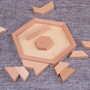 Mainan Puzzle Geometris Bentuk Kotak Warna-warni Kayu 3D Buatan Tangan untuk Pendidikan Dini Anak Usia 2 hingga 4 Tahun. - Product Image 3