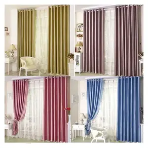 Fabricação Plain Blackout Barato Já Feito Luxo Jacquard Cortinas Tecido De Pano Para Cortinas De Janela