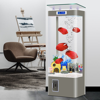 Aquarium carré intelligent et compact en verre, écologique, sur pied, de type ornemental