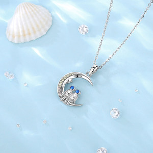 Merryshine ฉันรักคุณไปยังดวงจันทร์และสร้อยคอจี้หัวใจรักหลัง - Product Image 4