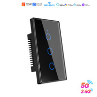Interrupteur mural tactile intelligent, double bande 2.4G 5G WiFi, contrôleur sans fil pour interrupteur intelligent standard américain, contrôle par application