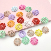 51354 Perles intercalaires en alliage ajouré en forme de fleur, couleurs macaron, avec nœuds, pour la création de bijoux, stylos perlés et accessoires de chaînes de téléphone
