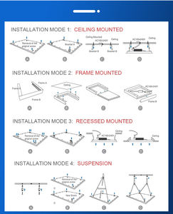 Pannello Luminoso a <span class=keywords><strong>LED</strong></span> da <span class=keywords><strong>Soffitto</strong></span> a Incasso 120x30 SMD2835 in Alluminio dal Design Moderno Temperatura di Colore 3000K/4000K/6500K - Product Image 4
