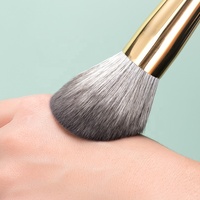 Ensemble professionnel de 15 pinceaux de maquillage de luxe verts pour le visage et le correcteur
