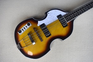 Guitare basse électrique Flyoung Tobacco Sunburst pour gaucher, 4 cordes, corps en érable - Product Image 2