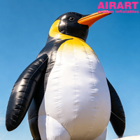Statue publicitaire de pingouin empereur gonflable pour la décoration d'entrée d'aquarium, mascotte gonflable de pingouin pour accessoires de fête