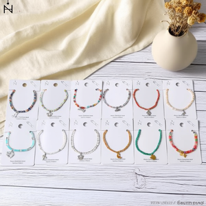 <b>Crystal</b> <b>Beaded</b> <b>Bracelet</b> Stainless Steel Pendant 6 Mixed Styles Fashion Unisex Gift Trendy Jewelry - Product Image 3