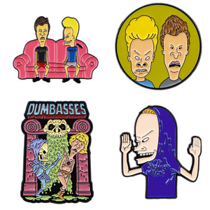 <span class=keywords><strong>Beavis</strong></span> et Butt-head drôle dessin animé broche en métal MTV spectacle de musique sac à dos Badge imprimé vêtements accessoires cadeau lettre-thème - Product Image 2
